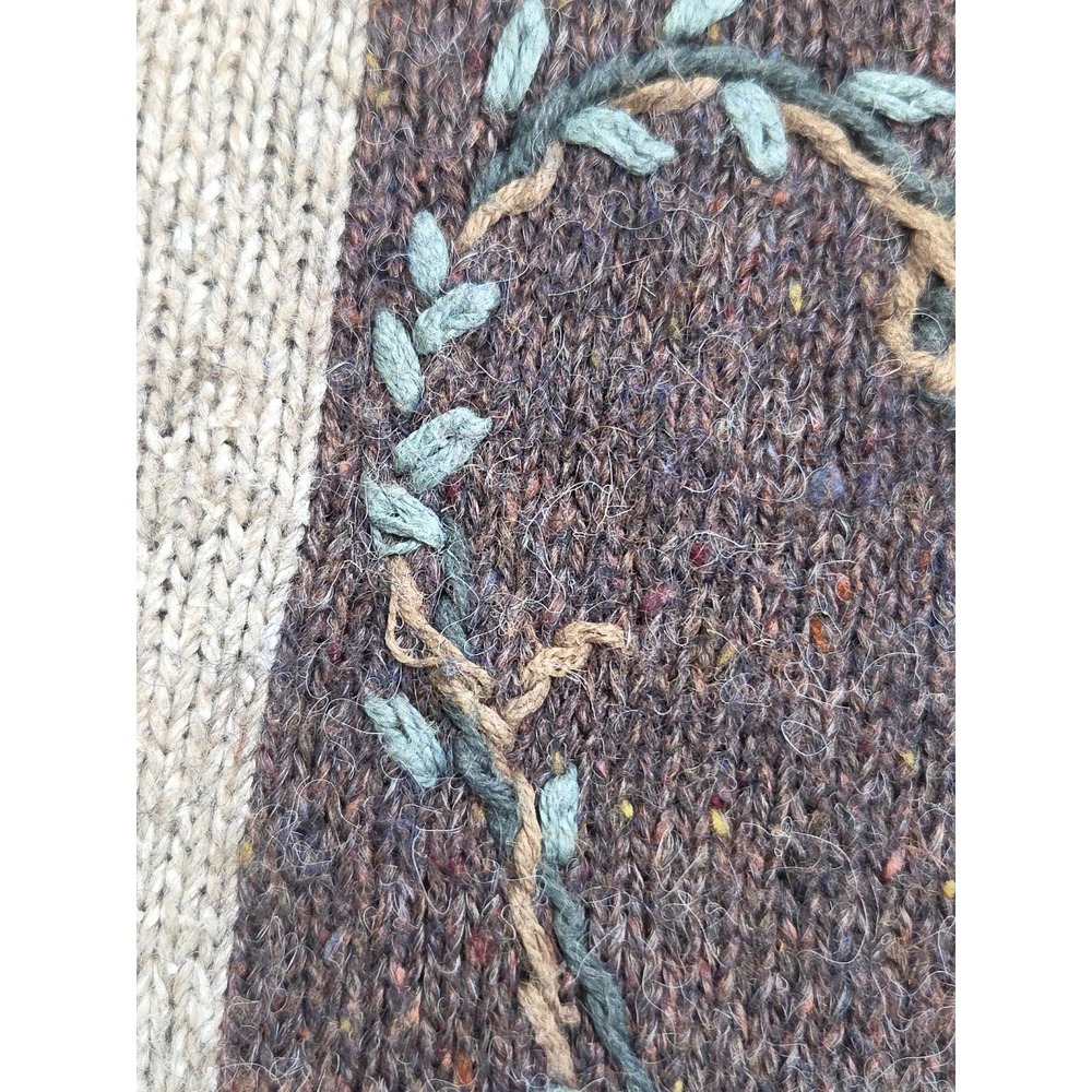 Vtg 2001 Hand Embroidered Sweater Hobbit Forest Cottage Christopher &‎ Banks S - Picture 9 of 11